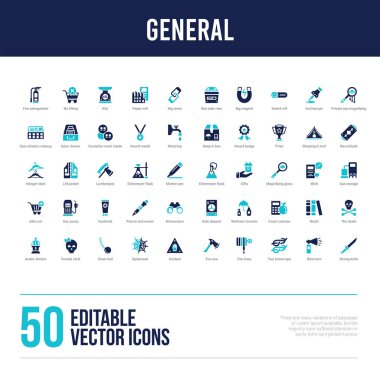 50 general concept filled icons clipart