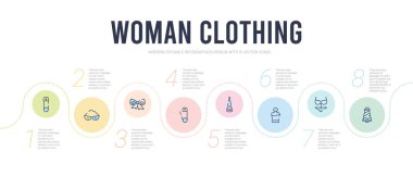 Kadın giyim konsepti bilgi tasarım şablonu. 3. Bölüm