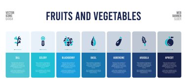 Meyve ve sebze konsept elementleriyle web pankartı tasarımı.