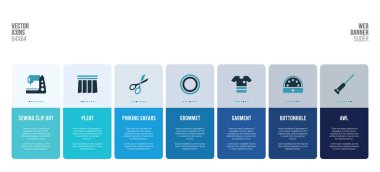 Dikiş konsepti ögelerine sahip web pankartı tasarımı.