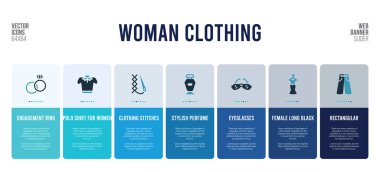 Kadın giyim konsepti öğeleriyle web pankartı tasarımı.
