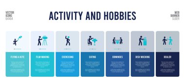 Etkinlik ve hobi içerikli web pankartı tasarımı.