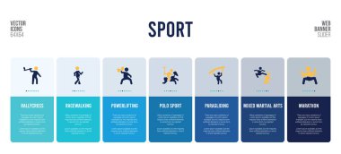 Spor kavramı öğeleri içeren web pankartı tasarımı.