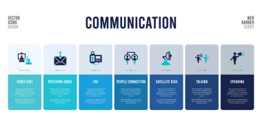 İletişim konsepti elementli web pankartı tasarımı.