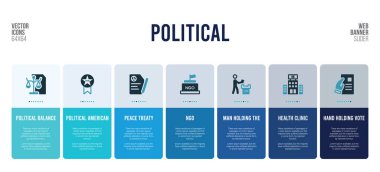 Siyasi kavram unsurları içeren web pankartı tasarımı.