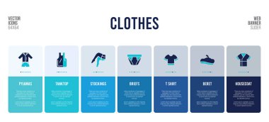Giyim konsepti öğeleri olan web pankartı tasarımı.