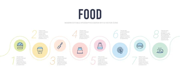 Koncepcja żywności infografika szablon projektu. w tym gorąca kawa cu — Wektor stockowy