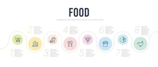 Food concept infographic design template. inbegriffen leere Schale, c — Stockvektor