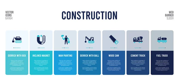 Diseño de banner web con elementos conceptuales de construcción . — Vector de stock