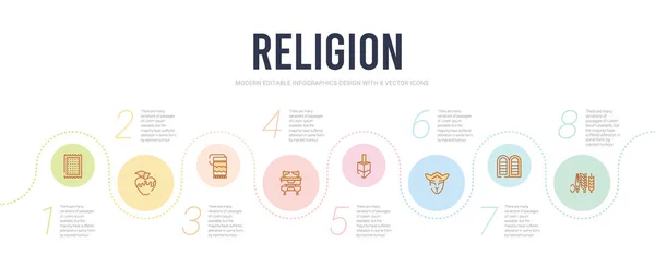 Modello di progettazione infografica concetto di religione. incluso quattro specifiche — Vettoriale Stock