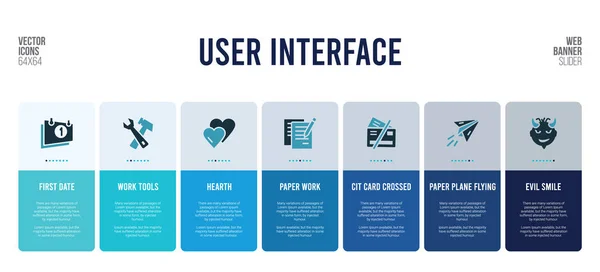 Diseño de banner web con elementos conceptuales de interfaz de usuario . — Vector de stock