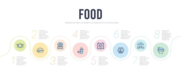 Food concept infographic design template. inklusive mexikanisch, cafe — Stockvektor