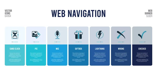 Diseño de banner web con elementos de concepto de navegación web . — Vector de stock