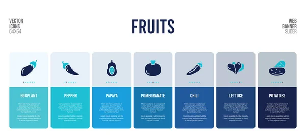 Conception de bannière web avec des éléments de concept de fruits . — Image vectorielle