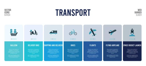 Diseño de banner web con elementos de concepto de transporte . — Vector de stock