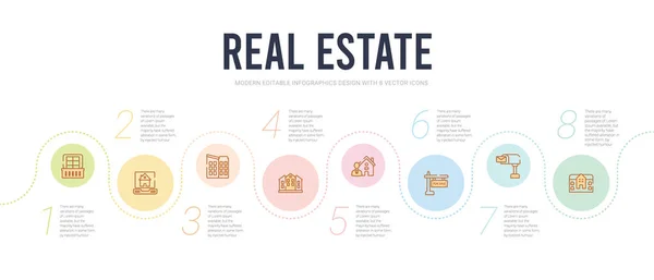 Real estate concept infographic design template. included mansio — Stock Vector