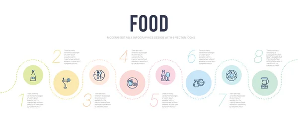 Modelo de design infográfico de conceito de comida. mistura incluída, rosquinhas — Vetor de Stock