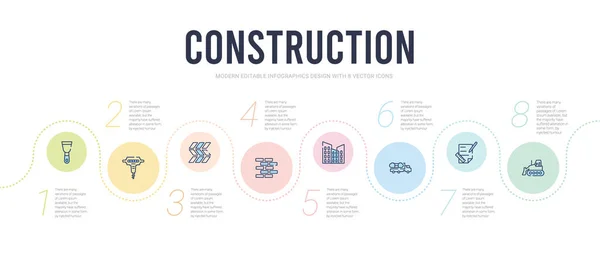 Concept de construction infographie modèle de conception. inclus bulld — Image vectorielle