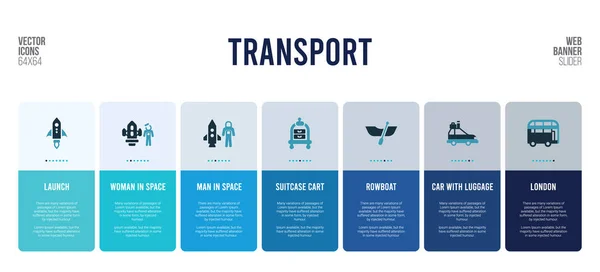 Webbanner-Design mit Verkehrskonzept-Elementen. — Stockvektor