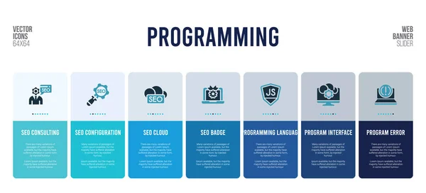 Diseño de banner web con elementos de concepto de programación . — Archivo Imágenes Vectoriales