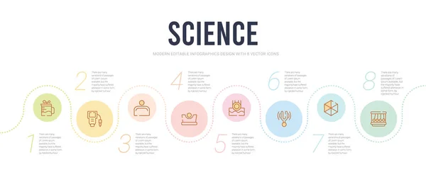 Plantilla de diseño infográfico concepto de ciencia. impulso incluido , — Archivo Imágenes Vectoriales