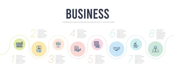 Modello di progettazione infografica concetto di business. incluso uomo con — Vettoriale Stock