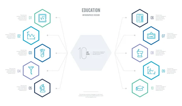 Концепция образования бизнес-инфографический дизайн с 10 hexagon op — стоковый вектор