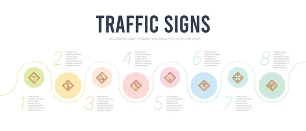 Verkehrsschilder Konzept Infografik Design-Vorlage. inklusive Wartezeit — Stockvektor