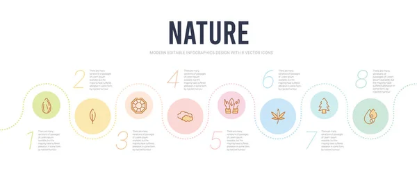 Plantilla de diseño infográfico concepto de naturaleza. gota de agua incluida , — Vector de stock