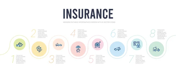 Templat desain infografis konsep asuransi. termasuk parkir - Stok Vektor