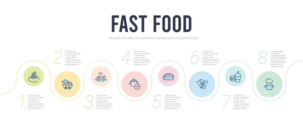 Koncept fast food infograficzny szablon projektu. w tym gotowanie, — Wektor stockowy