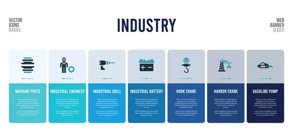 Diseño de banner web con elementos conceptuales de la industria . — Archivo Imágenes Vectoriales