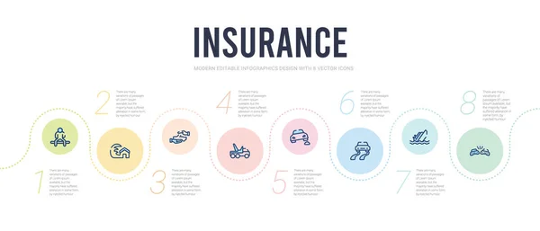 Modelo de projeto infográfico conceito de seguro. cra lado incluído —  Vetores de Stock