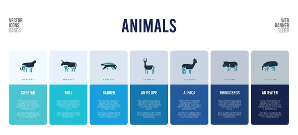 Webbanner Design mit Tieren Konzeptelementen. — Stockvektor