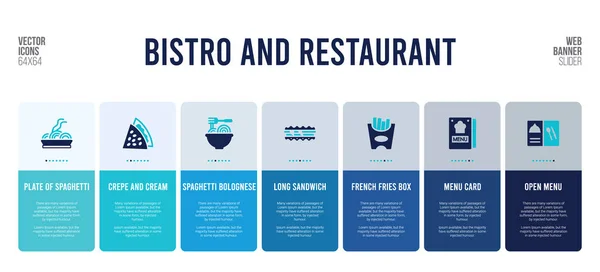 Design de banner web com bistrô e elementos de conceito de restaurante . — Vetor de Stock