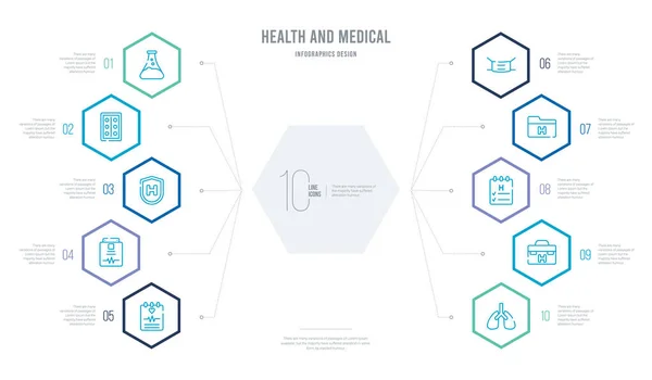 Health and medical concept business infographic design with 10 h — 스톡 벡터