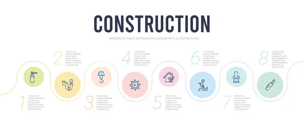 Modello di progettazione infografica concetto di costruzione. incluso retra — Vettoriale Stock