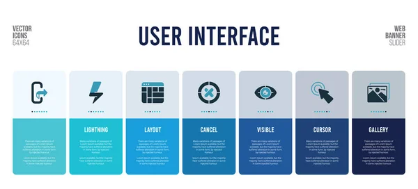 Diseño de banner web con elementos conceptuales de interfaz de usuario . — Vector de stock