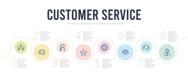 Modelo de design infográfico conceito de atendimento ao cliente. incluído t — Vetor de Stock