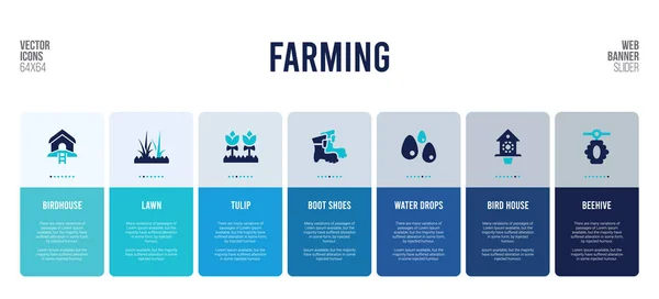 Web banner design with farming concept elements. — 스톡 벡터