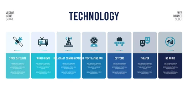 Diseño de banner web con elementos de concepto de tecnología . — Archivo Imágenes Vectoriales