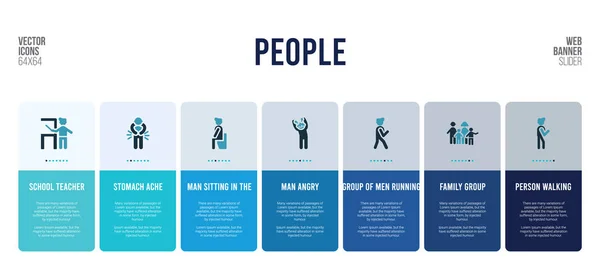 Web banner design con elementi di concetto di persone . — Vettoriale Stock