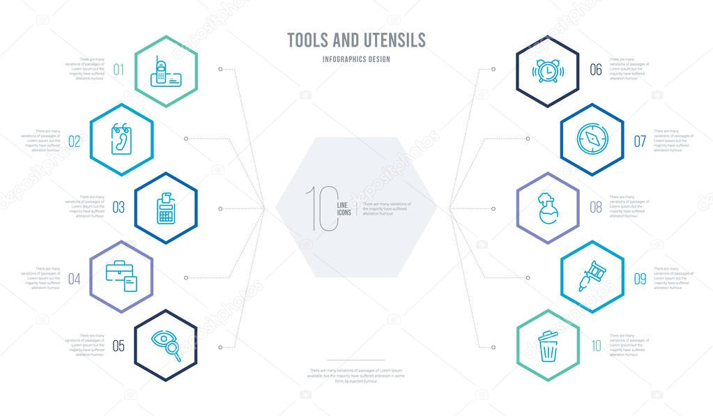 tools and utensils concept business infographic design with 10 h