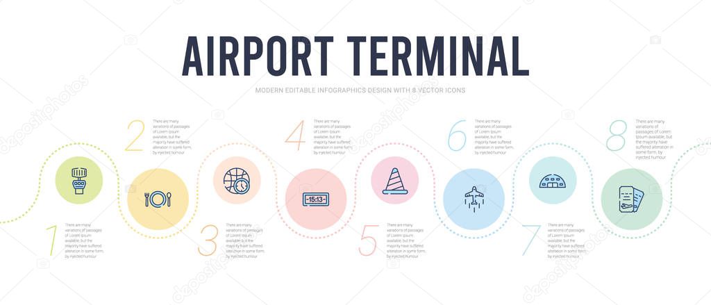 airport terminal concept infographic design template. included t