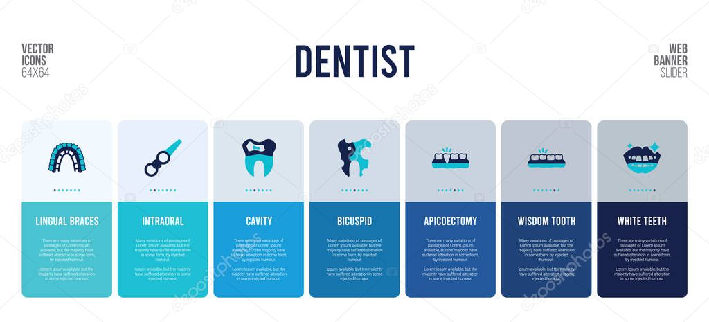 web banner design with dentist concept elements.