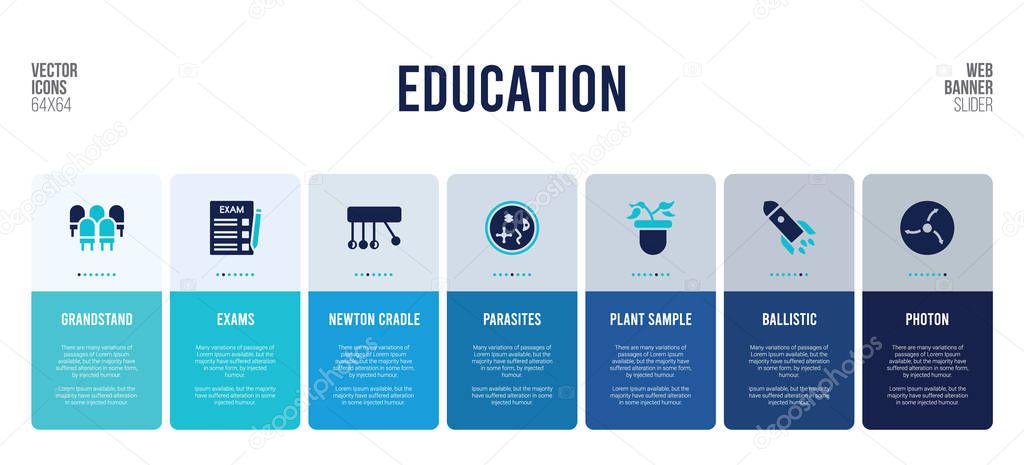 web banner design with education concept elements.