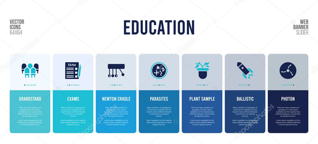 Web banner design with education concept elements.