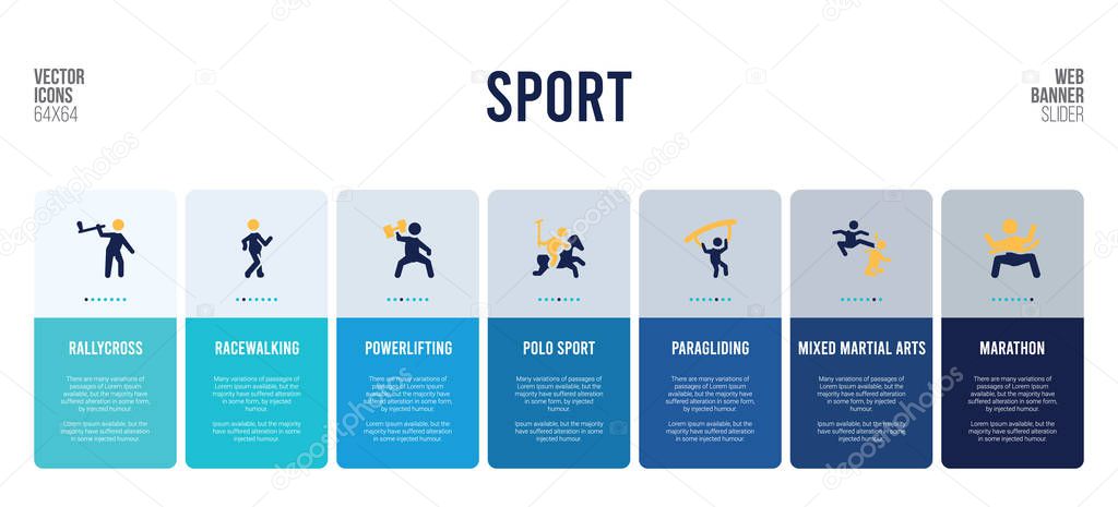 Web banner design with sport concept elements.
