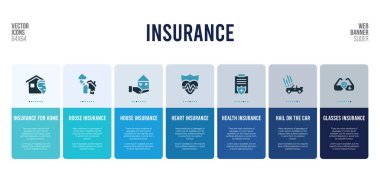 Sigorta kavramı öğeleri içeren web pankartı tasarımı.