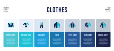 Giyim konsepti öğeleri olan web pankartı tasarımı.
